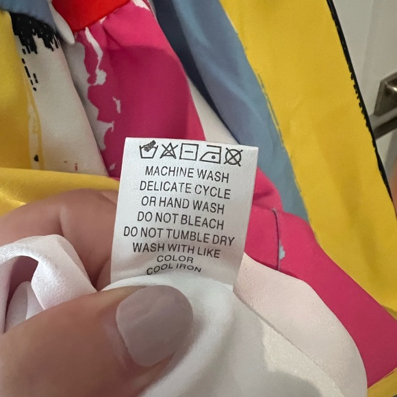 Crosby by Mollie Burch Abstract Watercolor Spaghetti Strap Dress - Picture 2 of 5